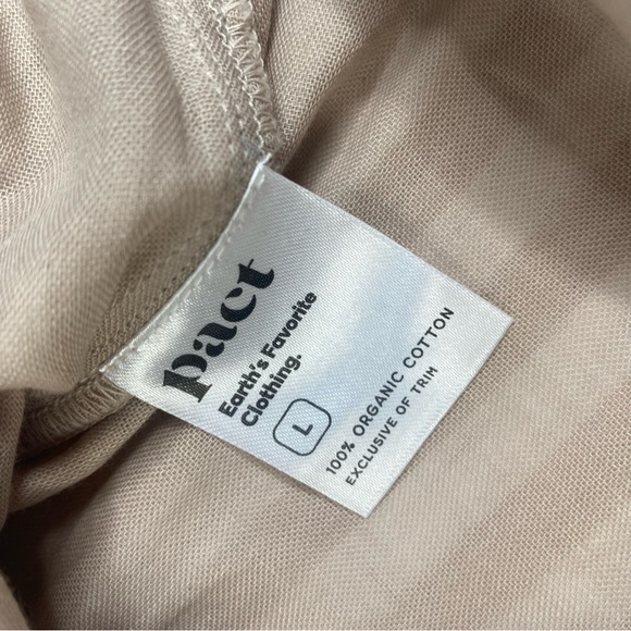 Pact Organic Cotton Striped Coastal Double Gauze Short Sleeve Dress Coverup Sz L - Picture 6 of 9